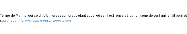 Définition sombrer ACAD 1798