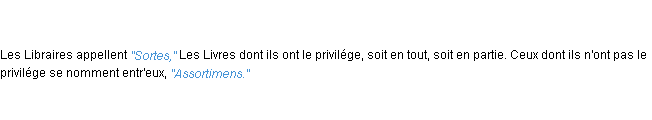 Définition sortes ACAD 1762