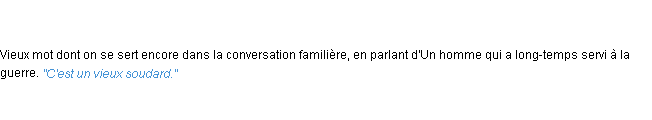 Définition soudard ACAD 1762