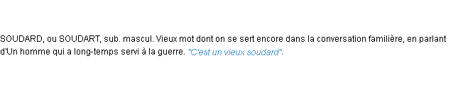 Définition soudard ACAD 1798