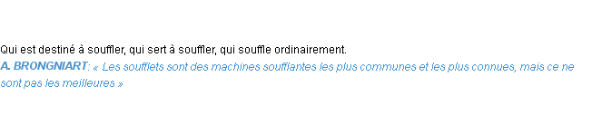 Définition soufflant Emile Littré