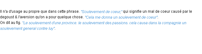 Définition soulevement ACAD 1694