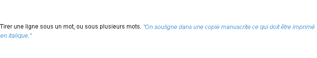 Définition souligner ACAD 1835
