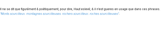 Définition sourcilleux ACAD 1694
