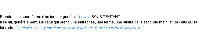 Définition sous-traiter ACAD 1835