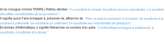 Définition soustraire ACAD 1932