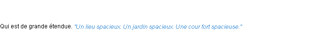 Définition spacieux ACAD 1835