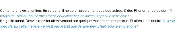 Définition speculer ACAD 1694