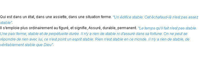 Définition stable ACAD 1798
