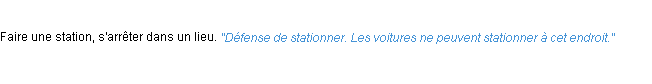 Définition stationner ACAD 1932