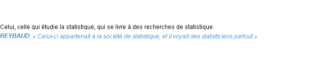 Définition statisticien Emile Littré