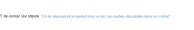Définition stipulant ACAD 1835