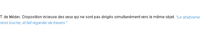 Définition strabisme ACAD 1835