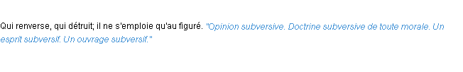 Définition subversif ACAD 1932