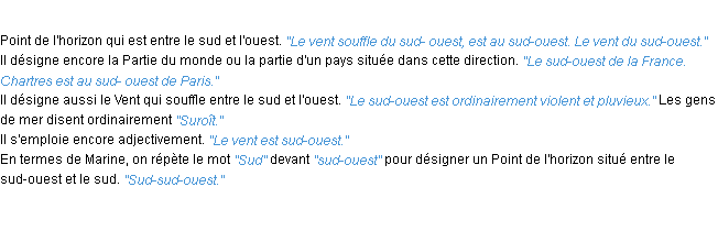 Définition sud-ouest ACAD 1932