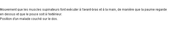 Définition supination
