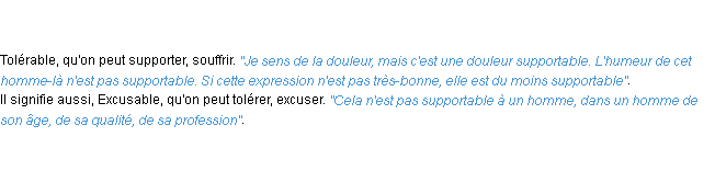 Définition supportable ACAD 1798