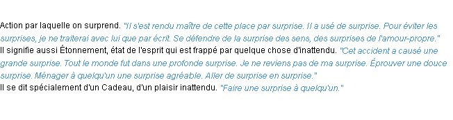 Définition surprise ACAD 1932