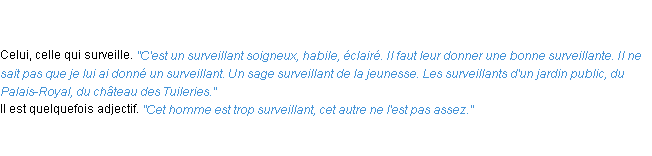 Définition surveillant ACAD 1835