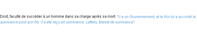 Définition survivance ACAD 1798