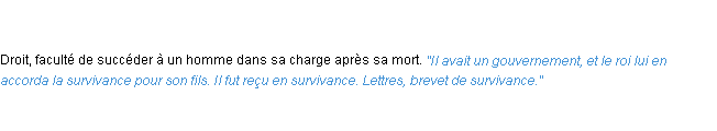 Définition survivance ACAD 1835