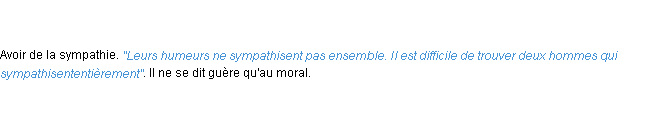Définition sympathiser ACAD 1798