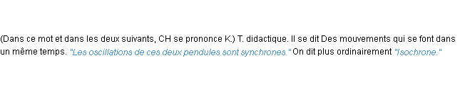 Définition synchrone ACAD 1835