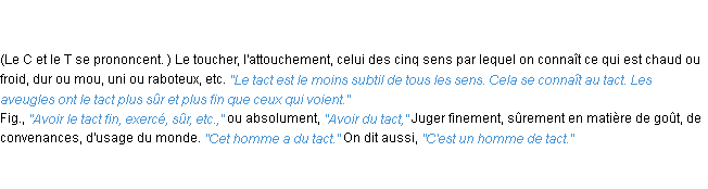 Définition tact ACAD 1835
