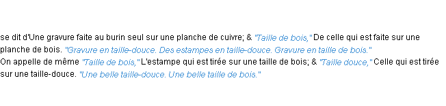 Définition taille-douce ACAD 1762