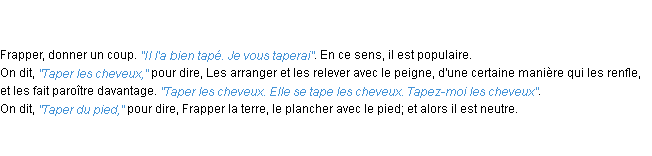 Définition taper ACAD 1798