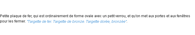 Définition targette ACAD 1798