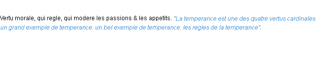 Définition temperance ACAD 1694