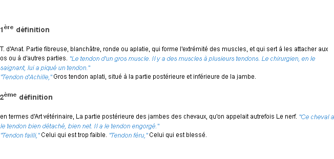 Définition tendon ACAD 1835