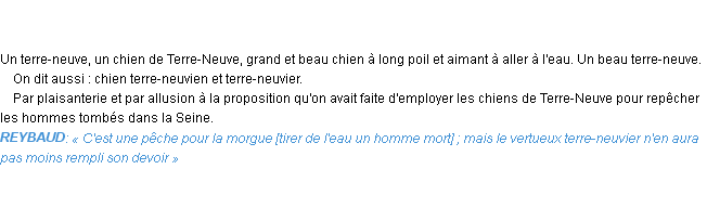 Définition terre-neuve Emile Littré