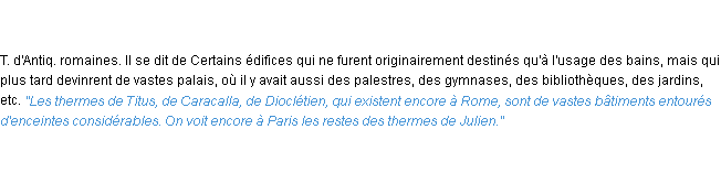 Définition thermes ACAD 1835