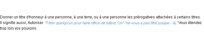 Définition titrer ACAD 1798