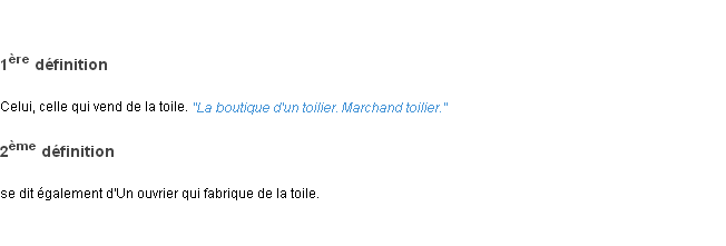 Définition toilier ACAD 1835