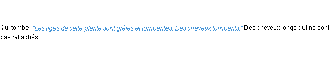 Définition tombant ACAD 1835