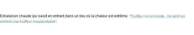 Définition touffeur ACAD 1798