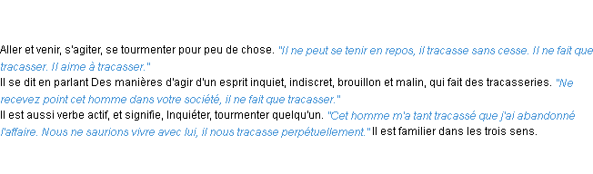 Définition tracasser ACAD 1835