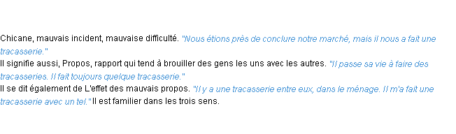 Définition tracasserie ACAD 1835