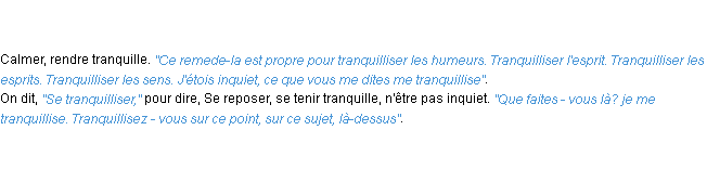 Définition tranquilliser ACAD 1798