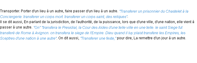Définition transferer ACAD 1694