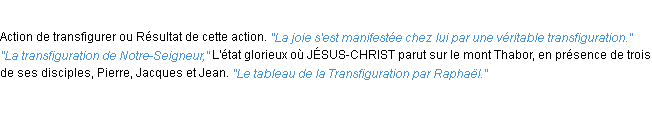 Définition transfiguration ACAD 1932