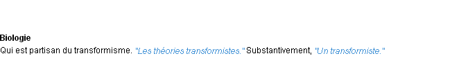 Définition transformiste ACAD 1932
