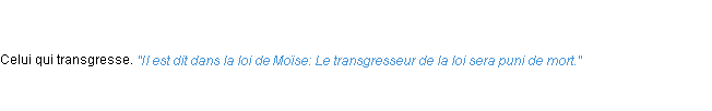 Définition transgresseur ACAD 1835