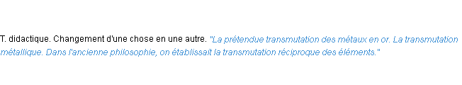 Définition transmutation ACAD 1835