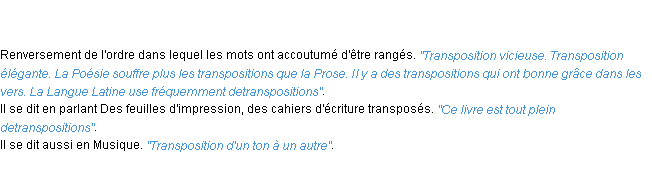 Définition transposition ACAD 1798