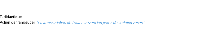 Définition transsudation ACAD 1932