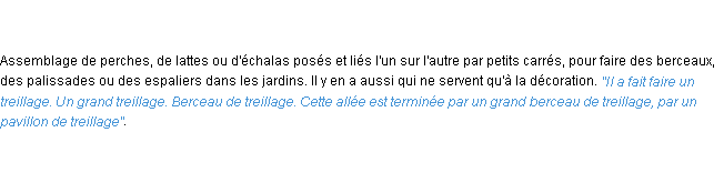 Définition treillage ACAD 1798